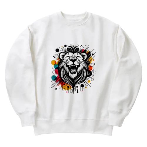 #laughing animal art Heavyweight Crew Neck Sweatshirt