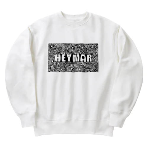  HEYMARロゴ　黒 Heavyweight Crew Neck Sweatshirt