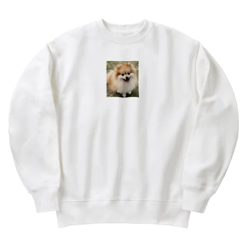 かわいいポメちゃんに見つめられるグッズ Heavyweight Crew Neck Sweatshirt