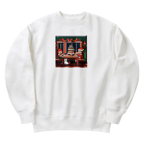 クリスマスパーティ　ドット絵 Heavyweight Crew Neck Sweatshirt