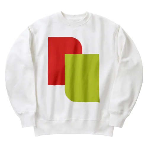 ミニマリズムデザインな気分　モダン赤と黄 Heavyweight Crew Neck Sweatshirt