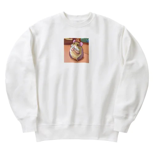 ちょーかわいいハムスターイラストグッズ Heavyweight Crew Neck Sweatshirt