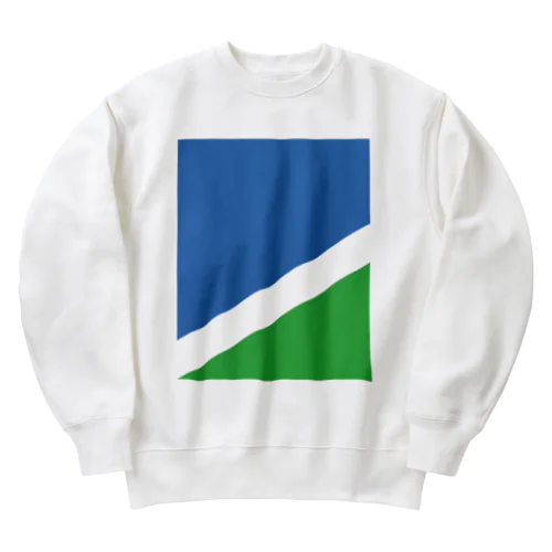 ミニマリズムデザインな気分　青と緑 Heavyweight Crew Neck Sweatshirt