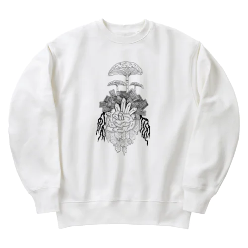 鉱物きのこ Heavyweight Crew Neck Sweatshirt