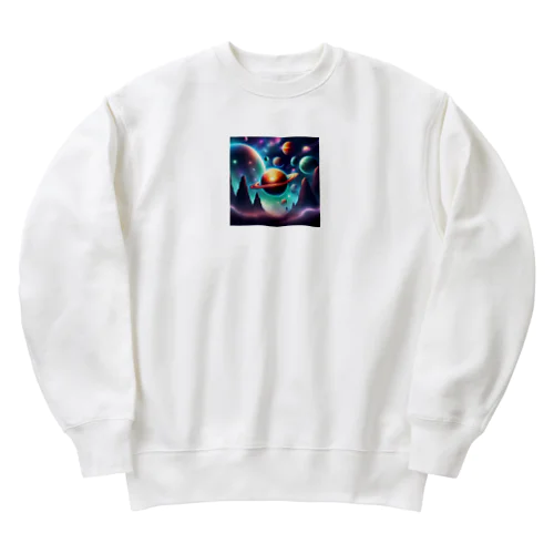 宇宙に浮かぶ惑星 Heavyweight Crew Neck Sweatshirt