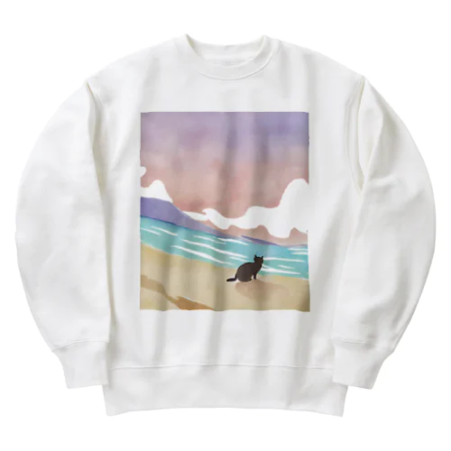 海とのら猫 Heavyweight Crew Neck Sweatshirt