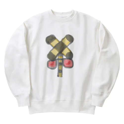 開かずの踏切 Heavyweight Crew Neck Sweatshirt