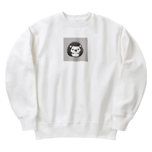 可愛いハリネズミ Heavyweight Crew Neck Sweatshirt