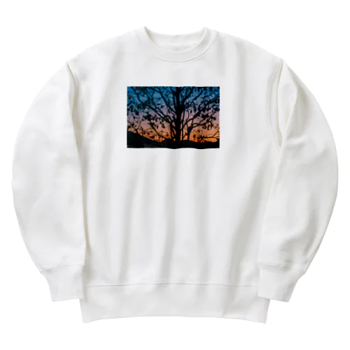 百日紅の夕景 Heavyweight Crew Neck Sweatshirt