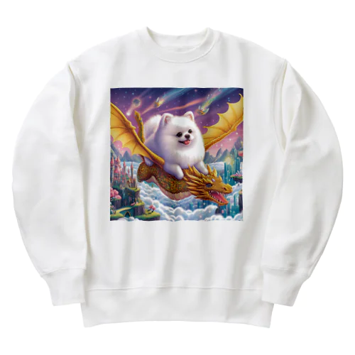 ドラゴンと旅するポメちゃん Heavyweight Crew Neck Sweatshirt