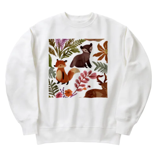 森の愉快などうぶつたち Heavyweight Crew Neck Sweatshirt