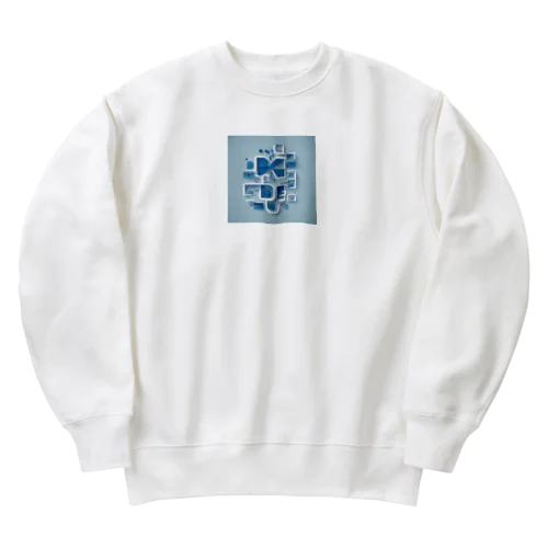 青のアート Heavyweight Crew Neck Sweatshirt