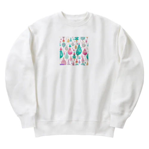 クリスマスのアート Heavyweight Crew Neck Sweatshirt