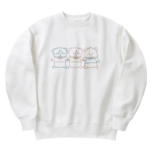 ３ぴきのねずみ（くすみカラフル） Heavyweight Crew Neck Sweatshirt