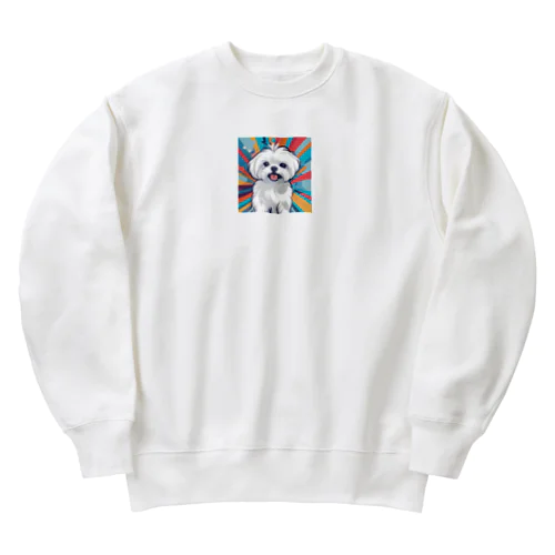 マルチーズのしぐさは、まるで小さな舞台芸術家のよう Heavyweight Crew Neck Sweatshirt