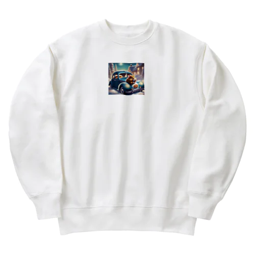 アーモンド好きのハムスターココちゃんの待ち伏せ Heavyweight Crew Neck Sweatshirt