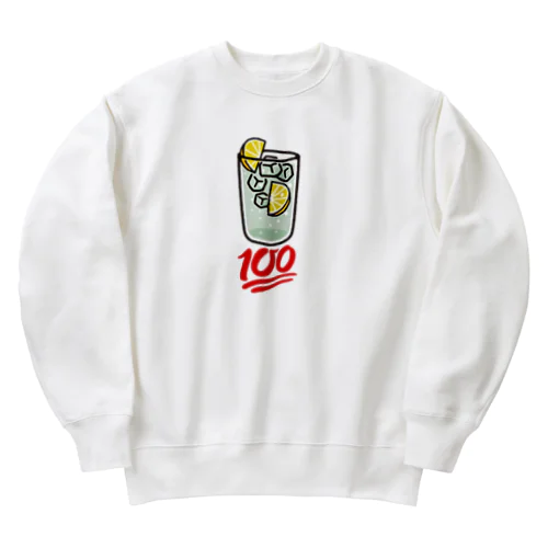 レモンサワー100点 大きいロゴ Heavyweight Crew Neck Sweatshirt