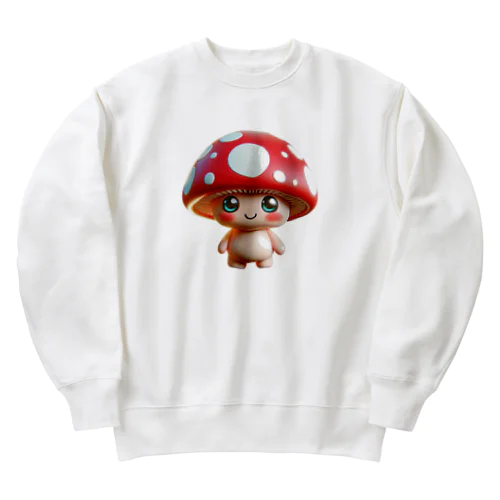 可愛いベニテングダケのベニテンちゃん！ Heavyweight Crew Neck Sweatshirt