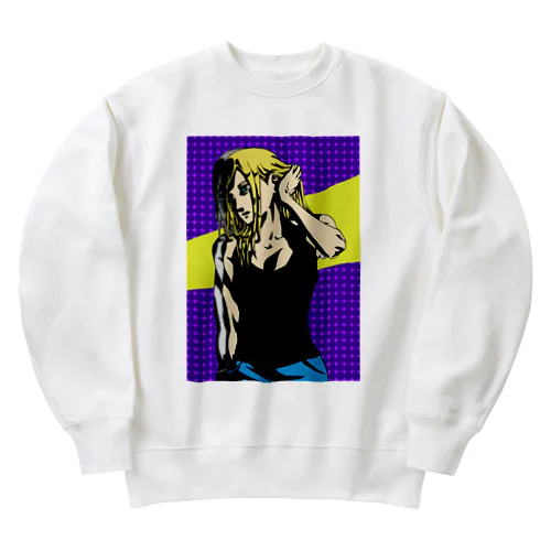 金髪の女性 Heavyweight Crew Neck Sweatshirt