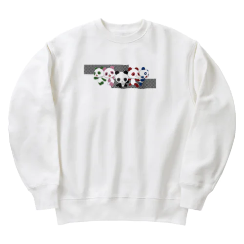 スーパー戦隊（黒/七宝紋） Heavyweight Crew Neck Sweatshirt