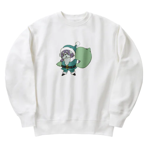 鼻ペチャクリスマス　黒パグ　 Heavyweight Crew Neck Sweatshirt