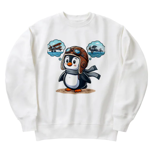 空を飛びたいペンギン Heavyweight Crew Neck Sweatshirt