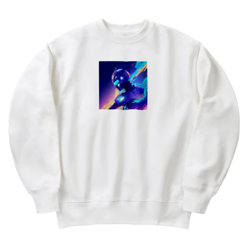 「機械狐の葛藤：進化する者の旅路」 - "Mechanical Fox's Conflict: Journey of the Evolving" Heavyweight Crew Neck Sweatshirt