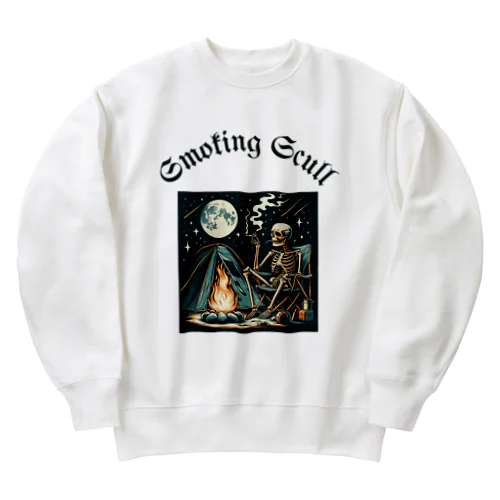 camping smoking skull ヘビーウェイトスウェット