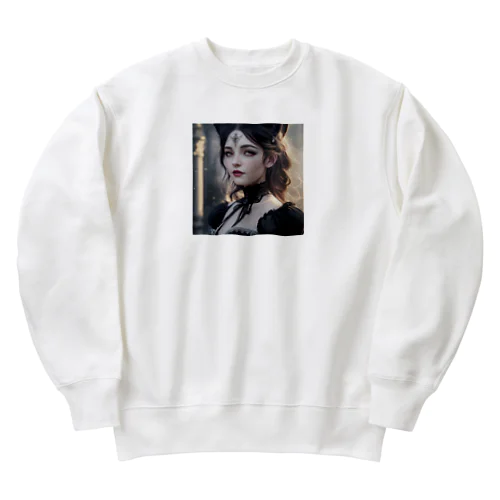 「猫耳の魔女と禁断の魔法」 ： "The Cat-Eared Witch and the Forbidden Magic" Heavyweight Crew Neck Sweatshirt