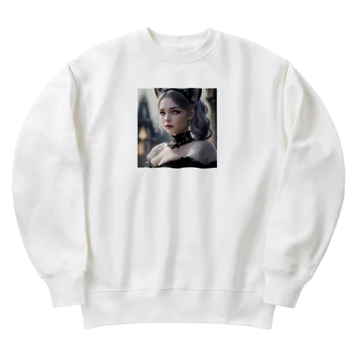 「猫耳の魔女の叡智と冒険」 ： "The Wisdom and Adventure of the Cat-Eared Witch" Heavyweight Crew Neck Sweatshirt