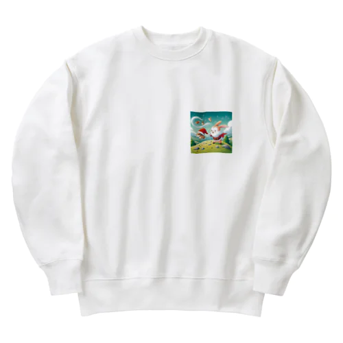 うさぎサンタ③ Heavyweight Crew Neck Sweatshirt