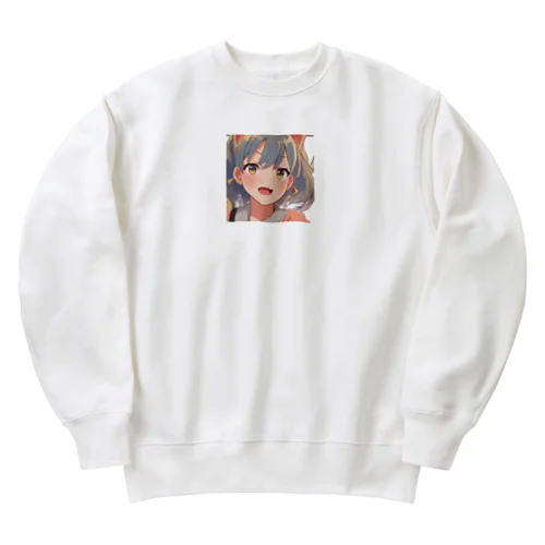  ねこみみの魅力、あなたと共に - ファンタジーグッズ Cat-Eared Beauty: Fantasy Goods to Charm Your Day Heavyweight Crew Neck Sweatshirt