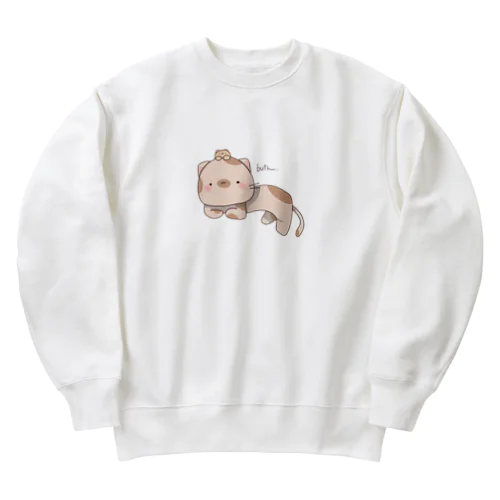 ぶちと子ねこ Heavyweight Crew Neck Sweatshirt