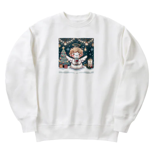 呑(どん)天使のクリスマスデフォルメ Heavyweight Crew Neck Sweatshirt