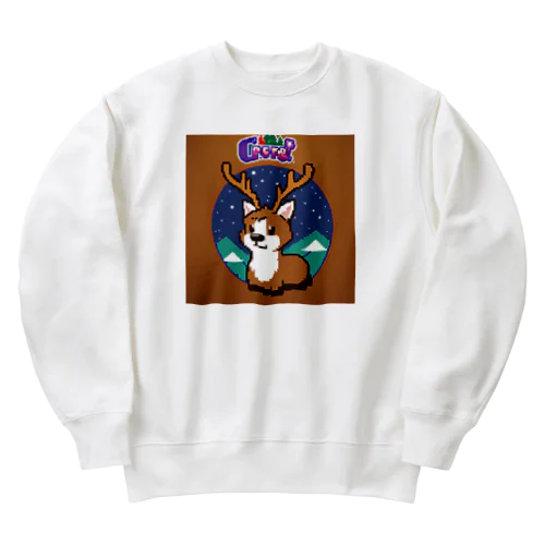 トナカイのドット絵　トナドット Heavyweight Crew Neck Sweatshirt