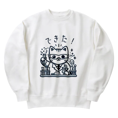 発明家の猫ちゃん Heavyweight Crew Neck Sweatshirt