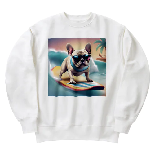 波乗り大好きフレンチブルドッグ Heavyweight Crew Neck Sweatshirt