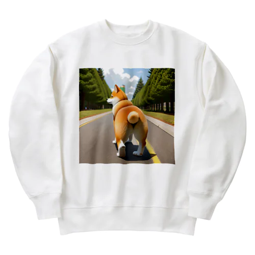 おしりは見せて顔は見せてくれないシバ Heavyweight Crew Neck Sweatshirt