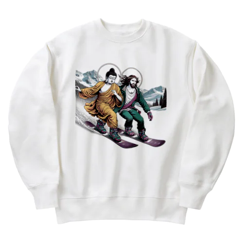 キリストと大仏君 Heavyweight Crew Neck Sweatshirt