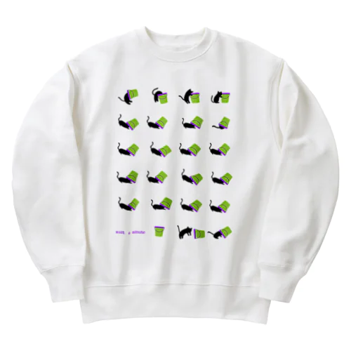 ちょっとまってて　黒猫 Heavyweight Crew Neck Sweatshirt