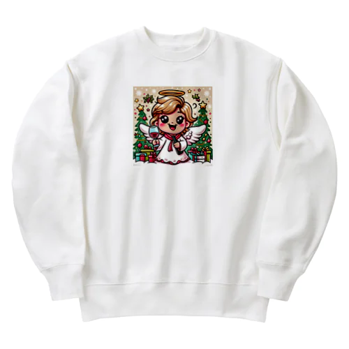 呑(どん)天使inクリスマス　デフォルメ Heavyweight Crew Neck Sweatshirt