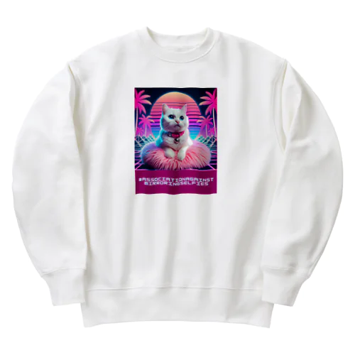 Synthwave_cats Heavyweight Crew Neck Sweatshirt