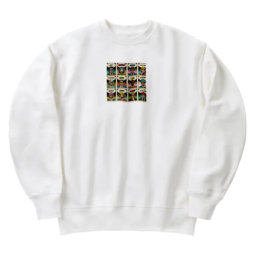 アメコミ風コラージュ Heavyweight Crew Neck Sweatshirt