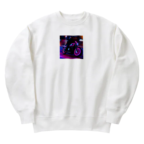 バイクのイラストグッズ Heavyweight Crew Neck Sweatshirt