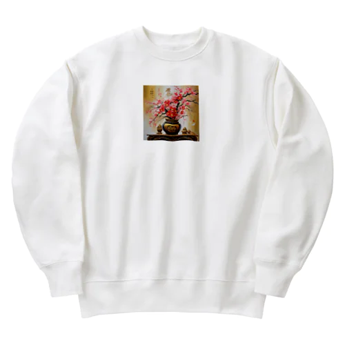 金運爆上げ風水画 Heavyweight Crew Neck Sweatshirt