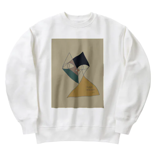 一筆書きネコ Heavyweight Crew Neck Sweatshirt