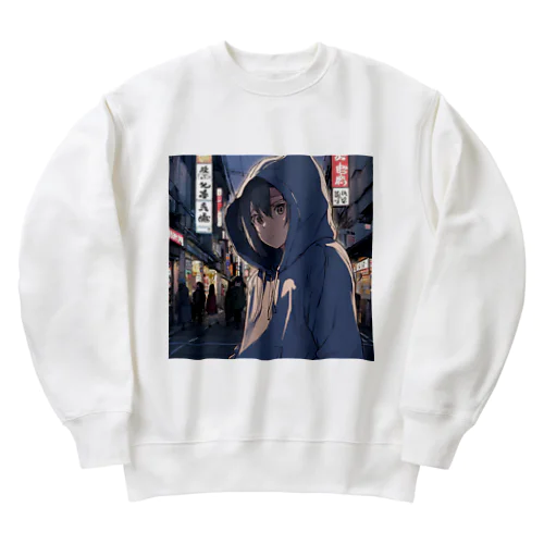 パーカーフードの少女　池袋編2 Heavyweight Crew Neck Sweatshirt