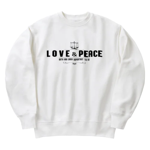 つりあう天秤（LOVE & PEACE) Heavyweight Crew Neck Sweatshirt