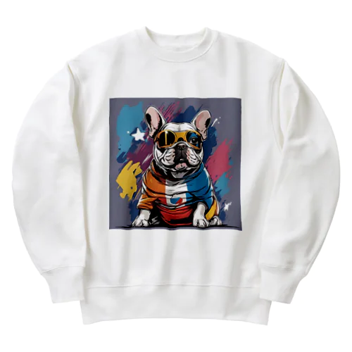 アメコミ風フレンチブルドッグのグッズ Heavyweight Crew Neck Sweatshirt