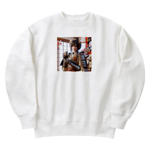 呑(どん)女武士の正月 Heavyweight Crew Neck Sweatshirt